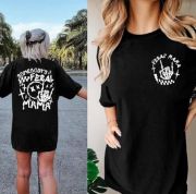 Bisiklet Yaka Baskılı T-shirt - Siyah resmi