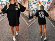 Bisiklet Yaka Baskılı T-shirt - Siyah resmi