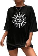 Bisiklet Yaka Baskılı T-shirt - Siyah resmi