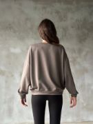 Osy Modal Yumuşak Dokulu Kumaş Bisiklet Yaka Oversize Sweatshirt - Gri resmi