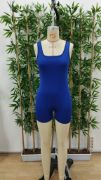 Kadın Kare Yaka Sırt Dekolte Detay Dalgıç Bodycon Mini Tulum resmi