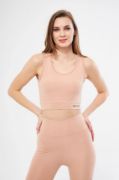 Kolsuz Sporcu Baskılı Crop - Bej resmi