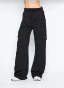 Kargo Cepli Palazzo Oversize Kesim İki Iplik Bol Paça Eşofman Altı Pantalon - Siyah resmi