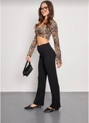 Siyah Palazzo Pantolon Oversize Kesim - Siyah resmi