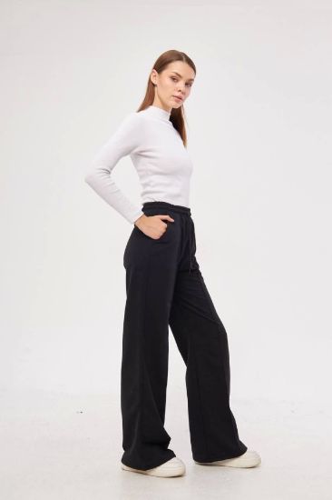 İki Iplik Bol Paça Eşofman Pantalon - Siyah resmi