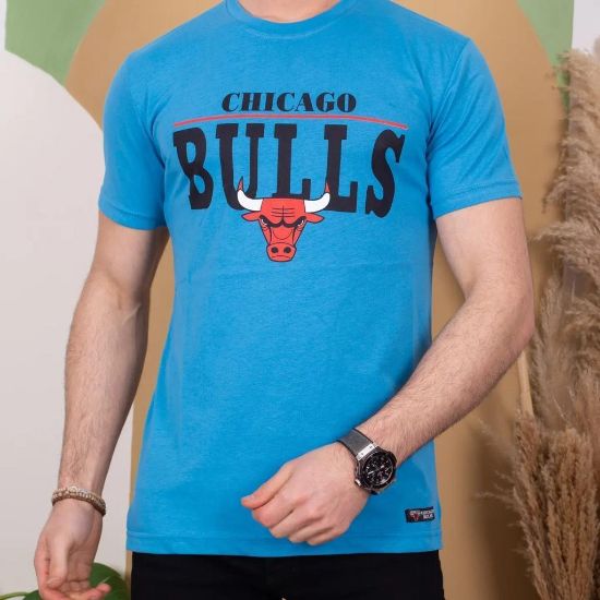 Erkek Kısa Kollu Chicago Bulls Baskılı Tişört resmi