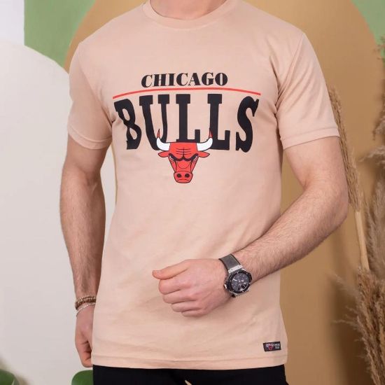 Erkek Kısa Kollu Chicago Bulls Baskılı Tişört resmi