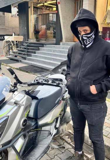 Samuray Kapşonlu ZIP Fermuarlı Çift Kapşonlu Nakışlı SweatShirt- Siyah resmi