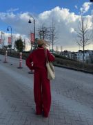 Üç İplik Yakalı Sweat Baggy Pantalonlu Takım - Bordo resmi