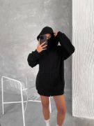 Samuray ZIP Fermuarlı Kapüşonlu SweatShirt- Siyah resmi