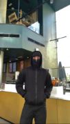 Samuray ZIP Fermuarlı Kapüşonlu SweatShirt- Siyah resmi