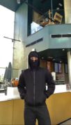 Samuray ZIP Fermuarlı Kapüşonlu SweatShirt- Siyah resmi