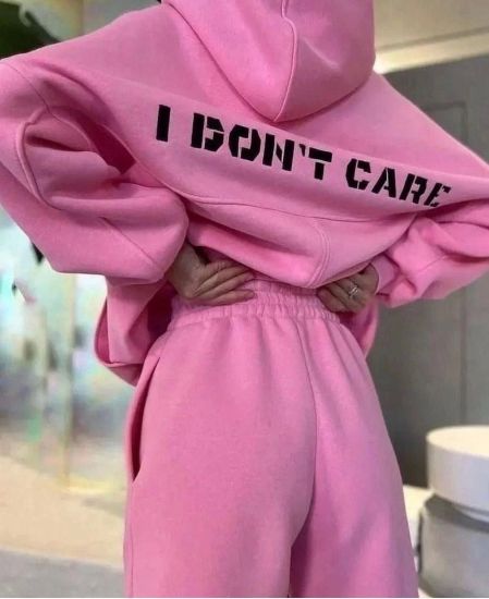 Nakış İşlemeli Üç İplik Sweat Takım- Pembe resmi