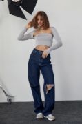 Kara Yaka Uzun Kollu Crop - Taş resmi
