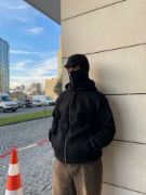 Samuray Kapüşonlu ZIP Fermuarlı Kapüşonlu Özel Tasarım SweatShirt - Siyah resmi
