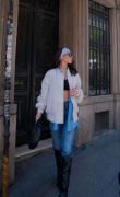 Cepli Bomber Ceket Mont - Beyaz resmi