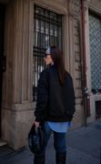 Cepli Bomber Ceket Mont - Siyah resmi
