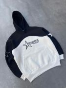 Parçalı Nakış İşlemelı Kapşonlu SweatShirt - Siyah resmi