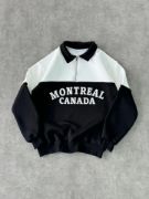 Yarım Fermuarlı Parçalı Yakalı SweatShirt - Siyah resmi