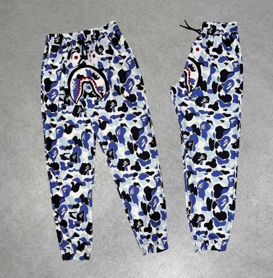 İki İplik Mevsimlik Bape Nakişli Eşofman Pantolon - Gri resmi
