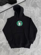 Üç İplik Penye Uzun Kol Kapşonlu SweatShirt - Siyah resmi