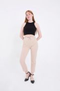 Tam Kalıp Basic Eşofman Pantolon - Bej resmi