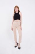 Tam Kalıp Basic Eşofman Pantolon - Bej resmi