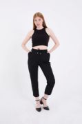 Tam Kalıp Basic Eşofman Pantolon - Siyah resmi