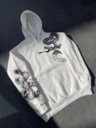 Uzun Kol Kapşonlu Baskılı SweatShirt - Beyaz resmi
