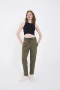 Unisex Üç İplik Basic Eşofman Pantolon - Hakİ resmi