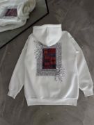 Uzun Kol Kapşonlu Ön Ve Arka Baskılı SweatShirt - Beyaz resmi