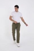Unisex Üç İplik Basic Eşofman Pantolon - Haki resmi