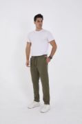 Unisex Üç İplik Basic Eşofman Pantolon - Haki resmi