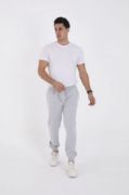 Unisex Kışlık Üç İplik Lastikli Eşofman Pantolon - Gri resmi