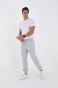Unisex Kışlık Üç İplik Lastikli Eşofman Pantolon - Gri resmi
