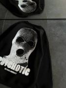 Kışlık Bisiklet Yaka Baskılı SweatShirt - Siyah resmi