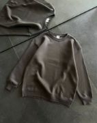 Kışlık Bisiklet Yaka Üç İplik Basic SweatShirt - Füme resmi