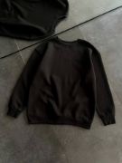 Kışlık Bisiklet Yaka Üç İplik Basic SweatShirt - Siyah resmi