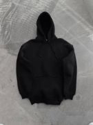 Kapşonlu Üç İplik Penye Basic SweatShirt - Siyah resmi