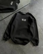 Bisiklet Yaka Üç İplik Baskılı Oversize SweatShirt - Siyah resmi