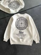 Kışlık Bisiklet Yaka Ön Ve Arka Baskılı SweatShirt - Beyaz resmi