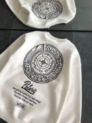 Kışlık Bisiklet Yaka Ön Ve Arka Baskılı SweatShirt - Beyaz resmi