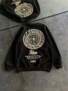 Kışlık Bisiklet Yaka Ön Ve Arka Baskılı SweatShirt - Siyah resmi