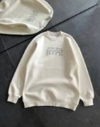 Üç İplik Bisiklet Yaka Baskılı SweatShirt - Beyaz resmi