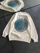 Üç İplik Bisiklet Yaka Baskılı SweatShirt - Beyaz resmi