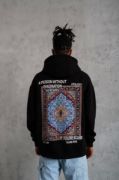 Erkek Kilim Desen Kapüşonlu - Siyah resmi