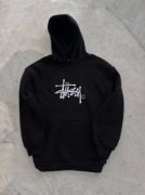 Üç İplik Kapşonlu Baskılı SweatShirt - Siyah resmi
