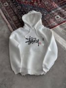 Üç İplik Kapşonlu Baskılı SweatShirt - Beyaz resmi