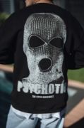 Kışlık Bisiklet Yaka Baskılı SweatShirt - Siyah resmi