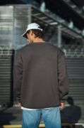 Kışlık Bisiklet Yaka Üç İplik Basic SweatShirt - Antrasit resmi